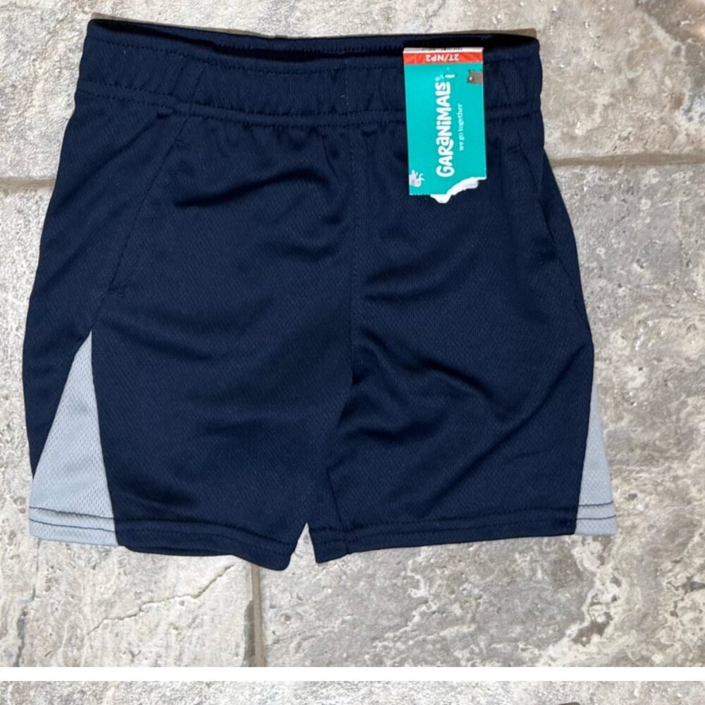 NWT Size 2T Garanimals Navy and Gray Kids Athletic Shorts